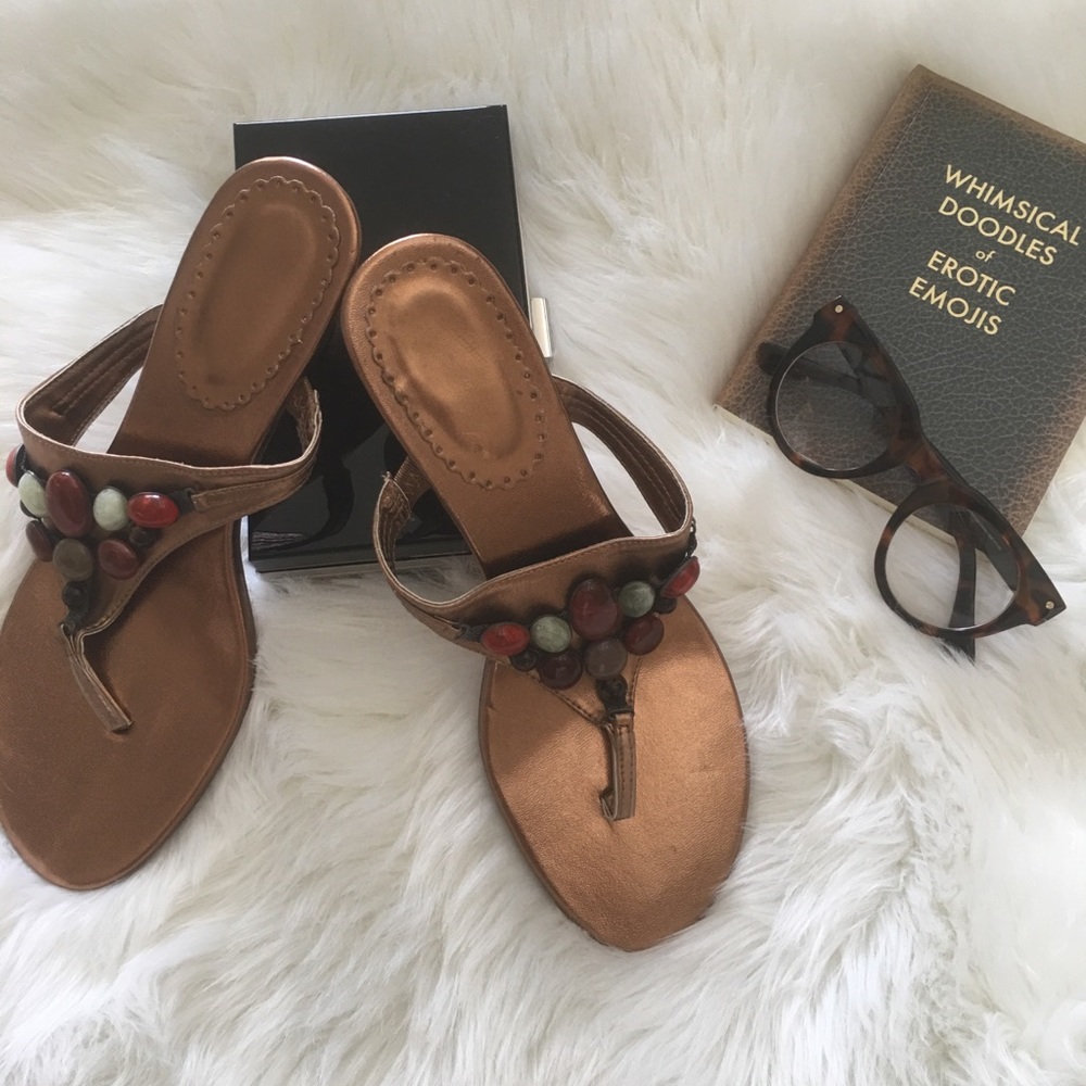 Copper stone sandal shoe